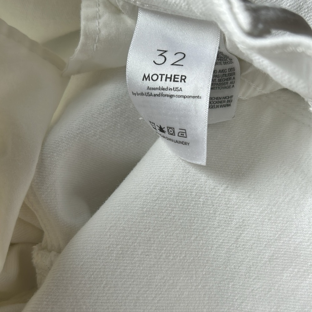 MOTHER The Hustler Ankle Fray Jean Fairest of them All White Sz 32 - Picture 13 of 14